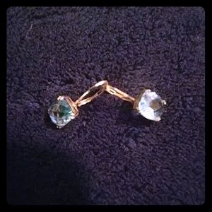 Sterling silver earrings w blue zirconia stone